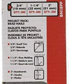 Porter-Cable Brad Nails Project Pack, 18GA, 3/4-Inch - 300, 1-1/4-Inch - 300, 2-Inch - 300, 900-Pack (BN18PP) | Hot Sale