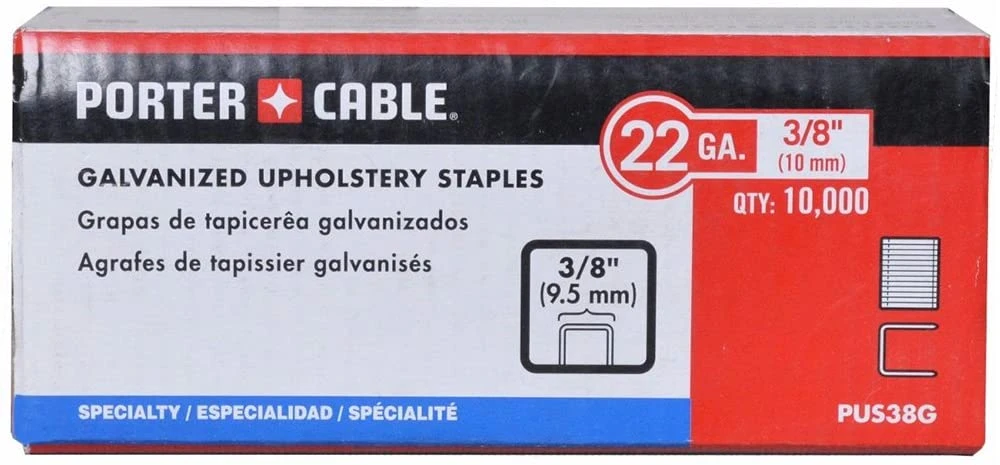 Hot Sale ⌛ Porter-Cable PUS38G 3/8" Upholstery Staples 3/8" Crown - 10,000 Per Box ⭐ | Durable & Versatile 2 Hot Sale ⌛ Porter-Cable PUS38G 3/8" Upholstery Staples 3/8" Crown - 10,000 Per Box ⭐ | Durable & Versatile - Image 2