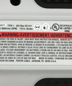 Porter-Cable PCC671 20V Lithium Ion Reciprocating Saw, Tool Only - Cordless & Efficient Cutting Tool -Porter-Cable sale PCC671 E 03154.1500996815.1280.1280