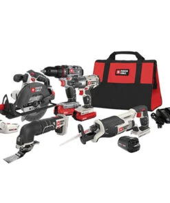 Porter-Cable PCCK617L6 20V Cordless 6-Tool Combo Kit with 10pc. Sanding Paper | High-Performance Portable Power Tools