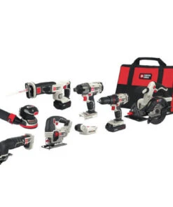Porter-Cable 8pc. 20V MAX Lithium-Ion Tool Kit with Pivoting Flashlight | Best Value Cordless Combo Kit