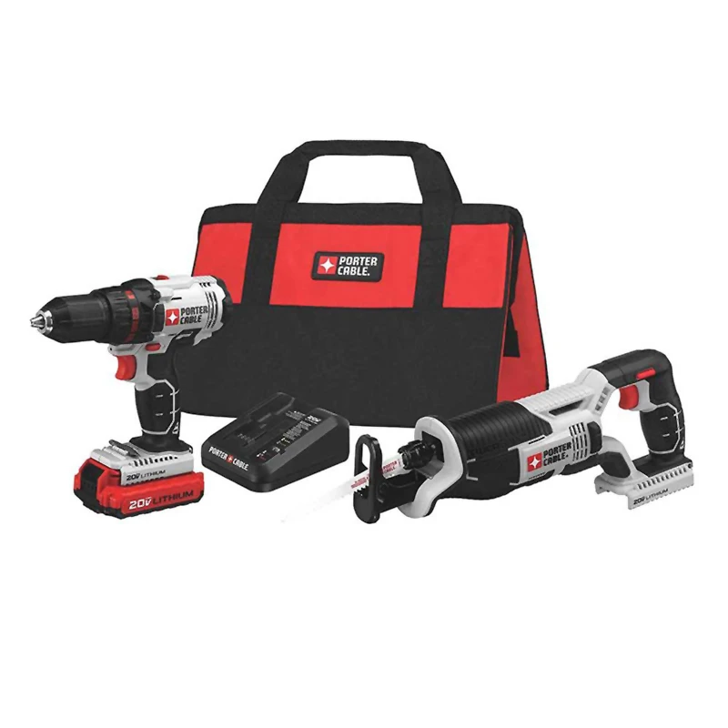 Porter-Cable PCCK603L2 20V MAX Cordless Drill Driver and Reciprocating Saw Combo Kit - Powerful & Portable Tool Set 1 Porter-Cable PCCK603L2 20V MAX Cordless Drill Driver and Reciprocating Saw Combo Kit - Powerful & Portable Tool Set